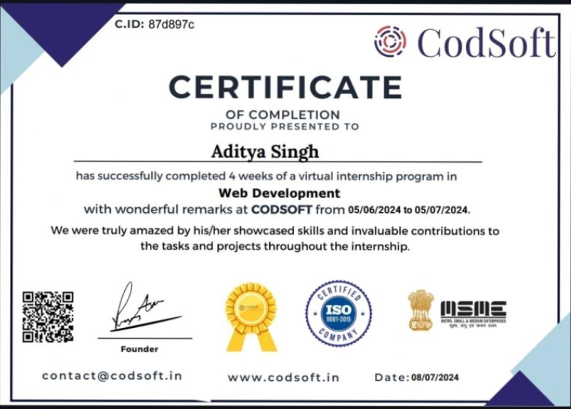 CodSoft Certificate 2